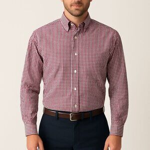Brooks Brothers 346 Mens Shirt Non-Iron Long Sleeve Button Down Red Plaid Size M